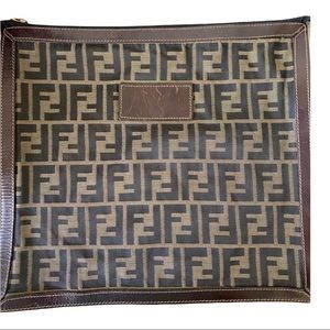 Fendi Brown and Black Clutch
